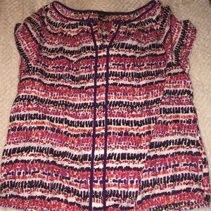 Pink and purple patterned short sleeve top